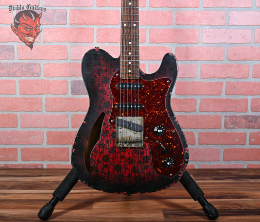 Echopark Clarance Rose Nitro Red Stain Burst with Rose Pattern Relic 2012 w/OHSC