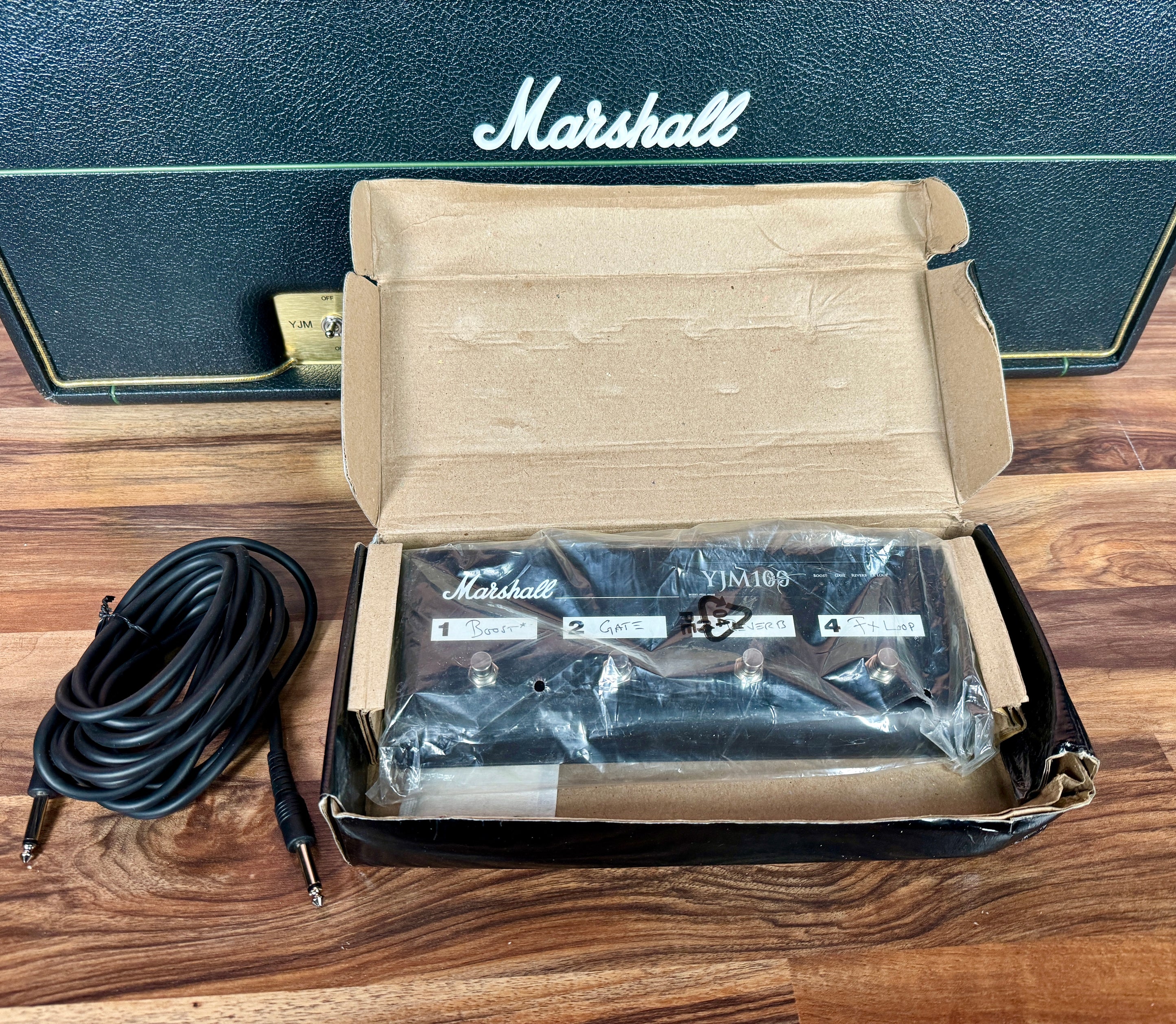 Marshall YJM100 Yngwie Malmsteen Signature 2-Channel 100-Watt Guitar Amp Head 2011 Black WIth Amp Cover, FootSwitch, Manual & Cable