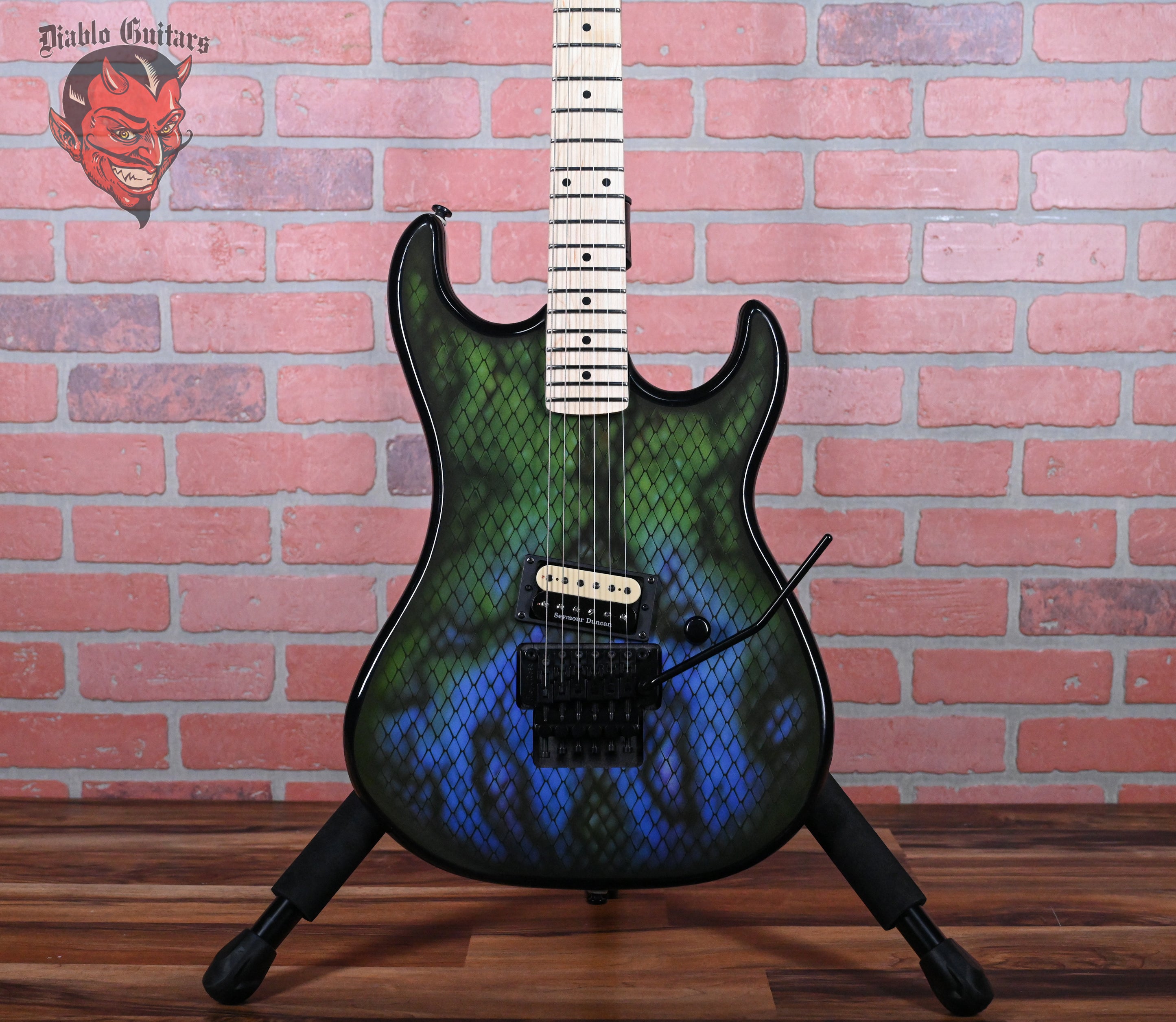 Kramer Baretta Custom Graphics Viper Snakeskin Green Blue Fade 2021 w/Original Gig Bag