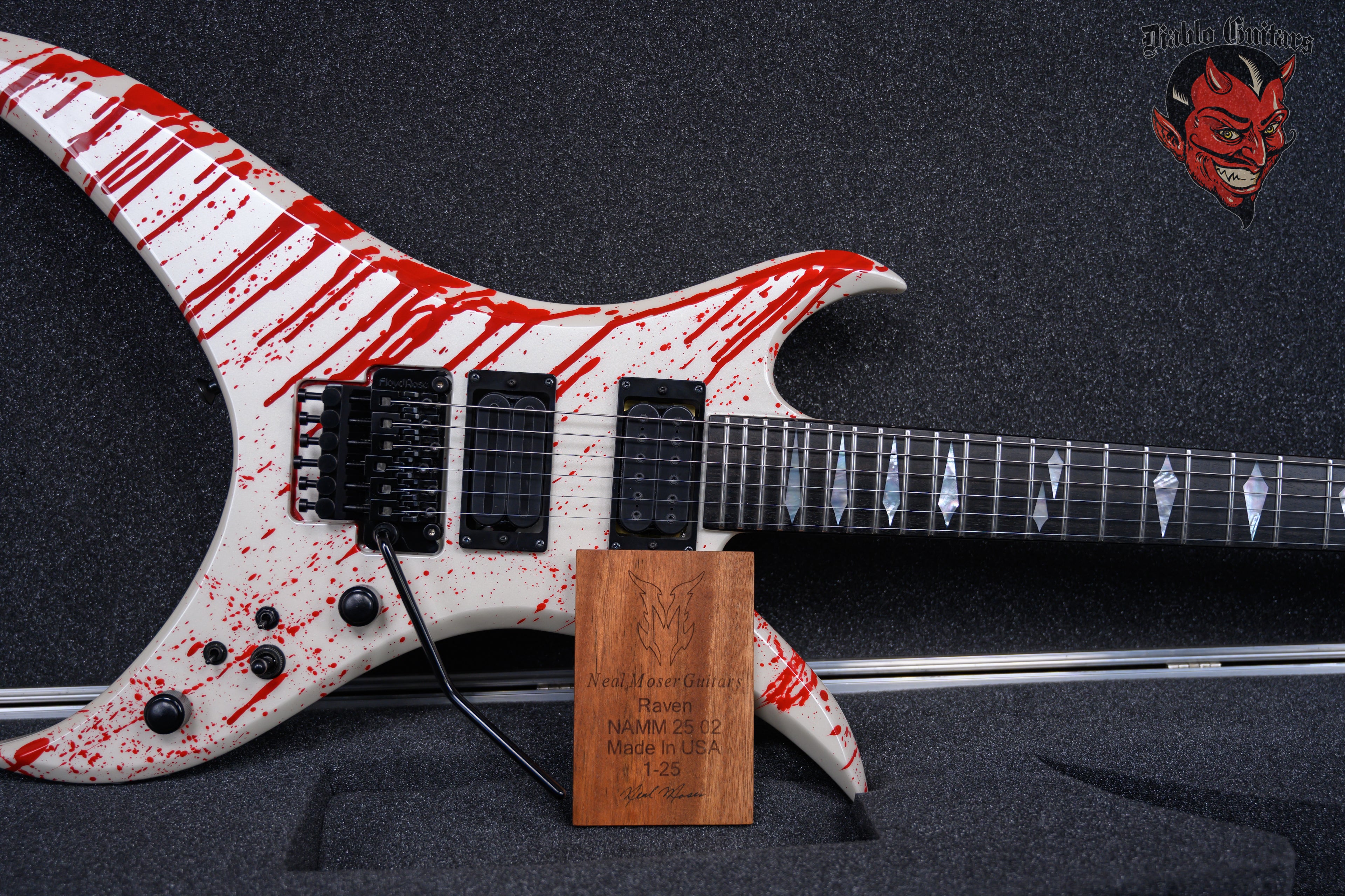 Neal Moser USA Custom Shop Raven Built For NAMM Pearl White Blood