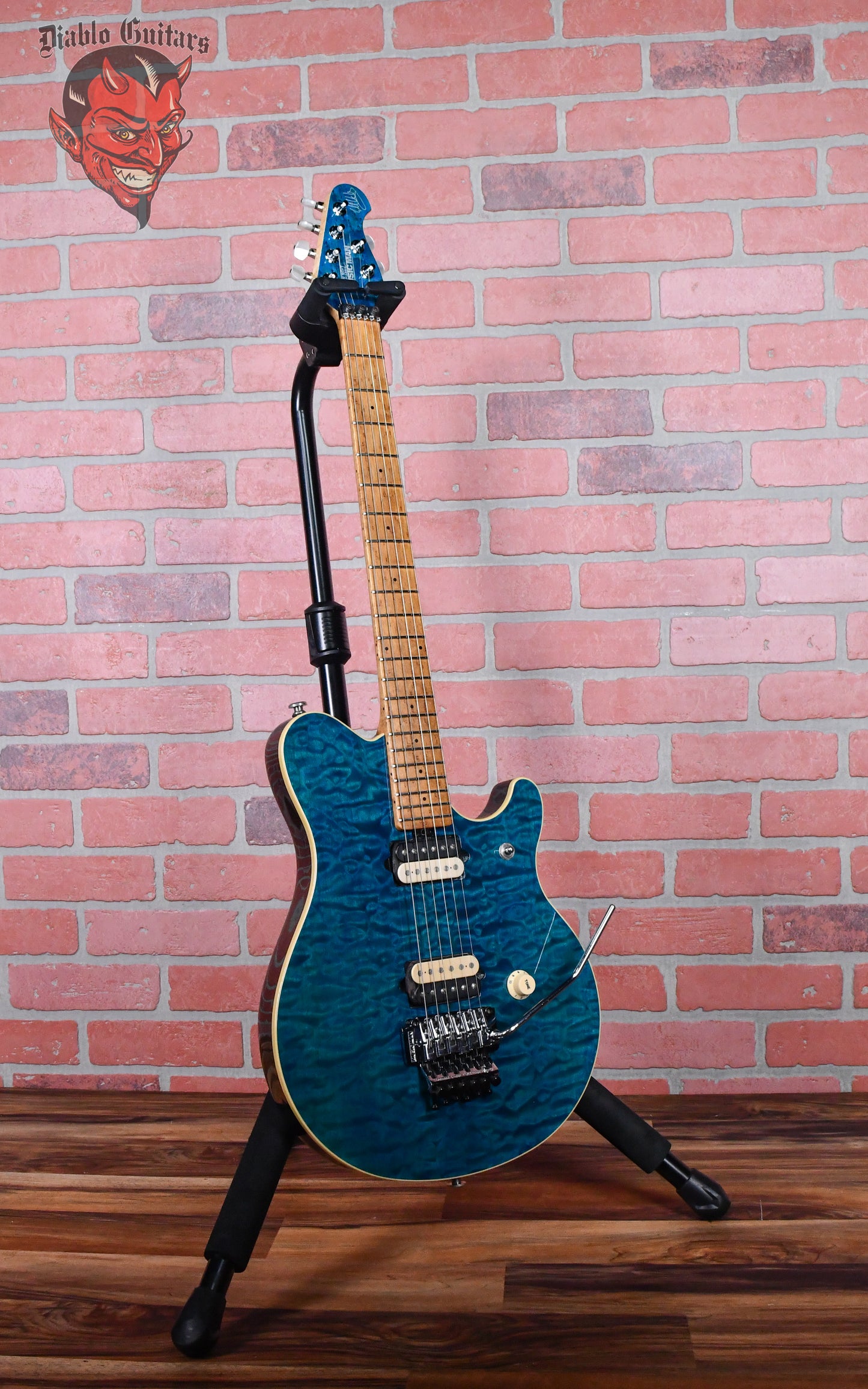 Ernie Ball Music Man Edward Van Halen EBMM EVH Signature Quilted Maple Top Translucent Blue 1993 w/OHSC