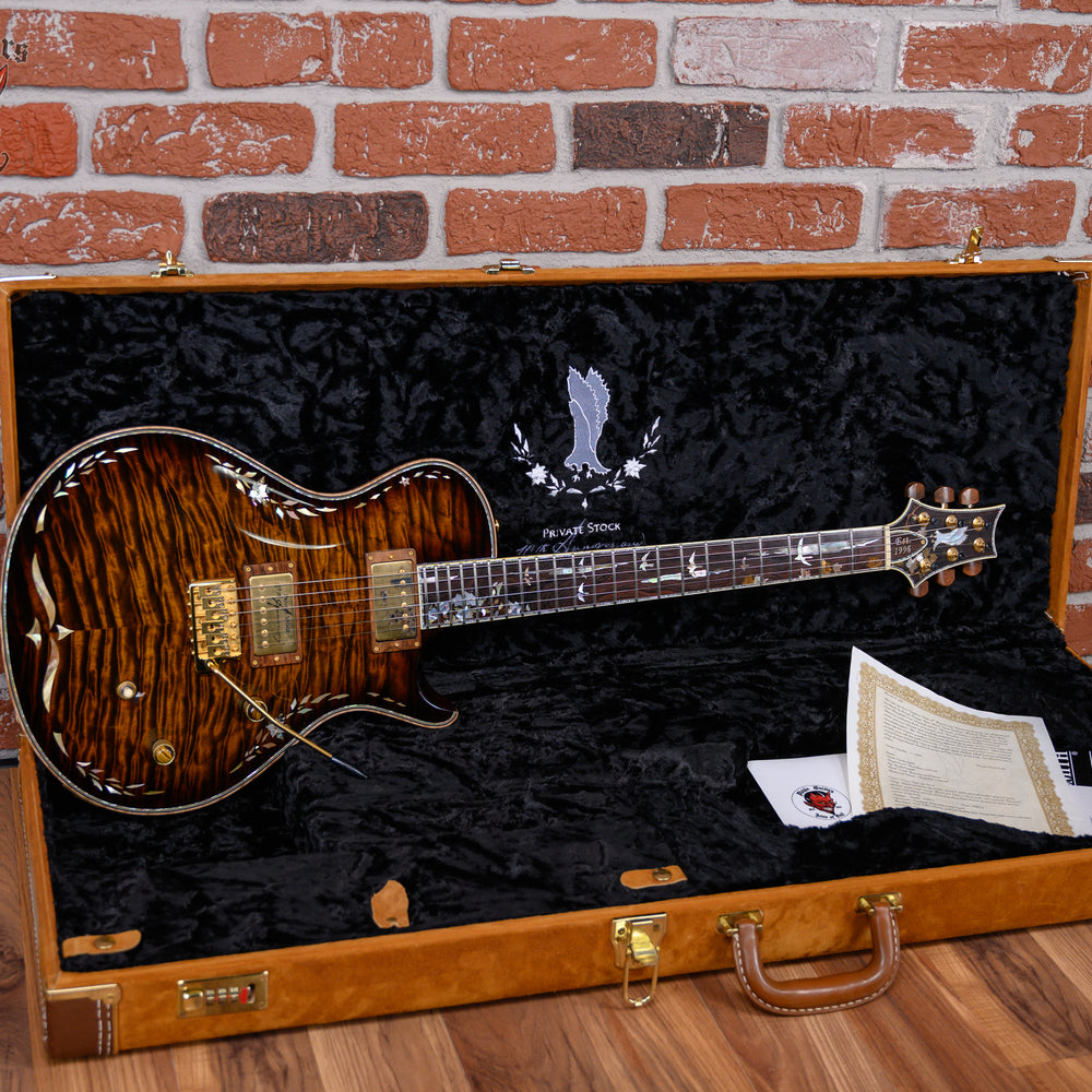 PRS Private Stock #1299 10th Anniversary Single Cut Trem Quilted Maple Top Tiger Eye Burst with Brazilian Rosewood 2007 w/OHSC