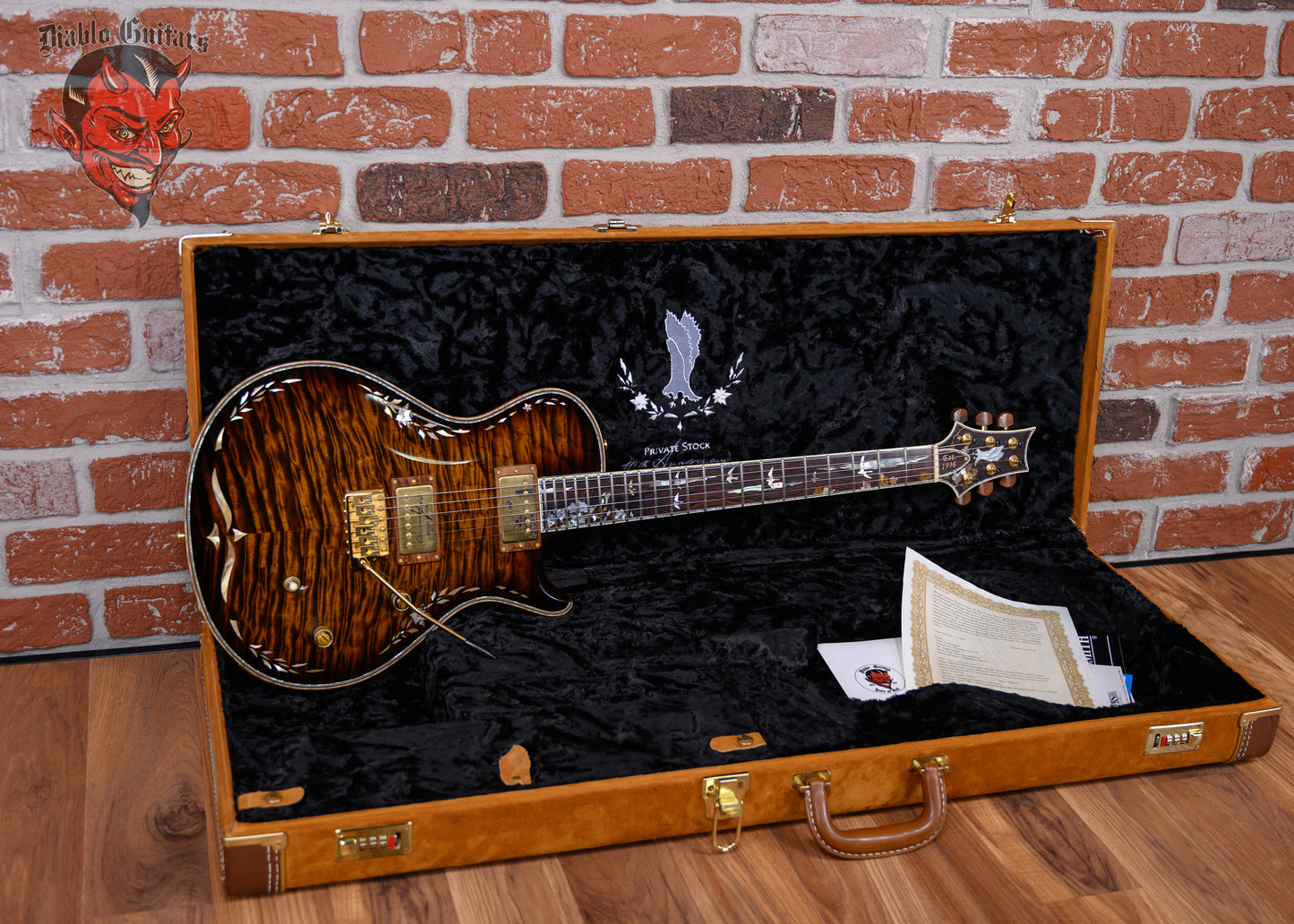 PRS Private Stock #1299 10th Anniversary Single Cut Trem Quilted Maple Top Tiger Eye Burst with Brazilian Rosewood 2007 w/OHSC