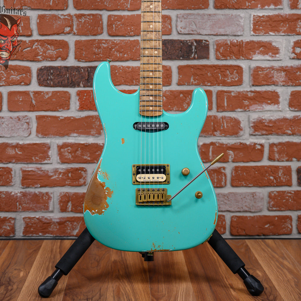 Charvel USA Custom Shop Music Zoo Exclusive HS San Dimas Nitro Aged Seafoam Green Lacquer 2022 w/OHSC/COA