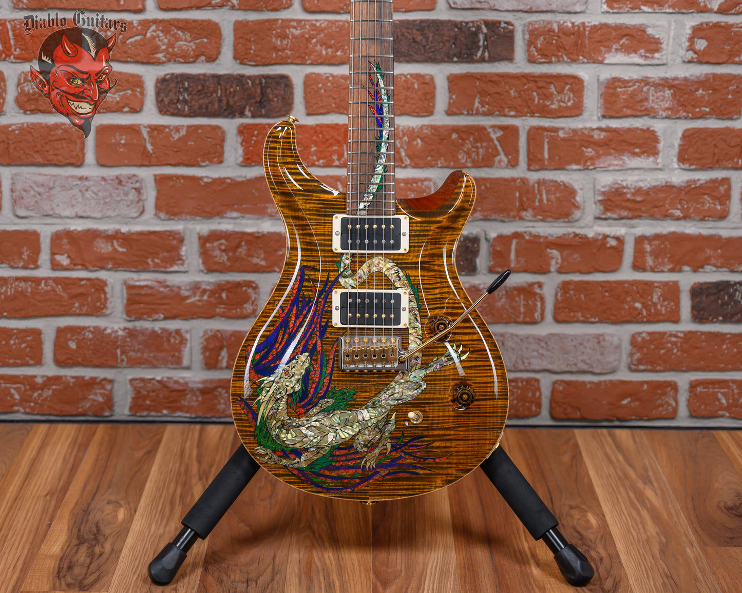 PRS Private Stock #5543 Custom 24 Retro 30th Anniversary Dragon Limited #37 of 40 Curly Maple Top in DSJ Nitro Tiger Eye 2015 w/OHSC