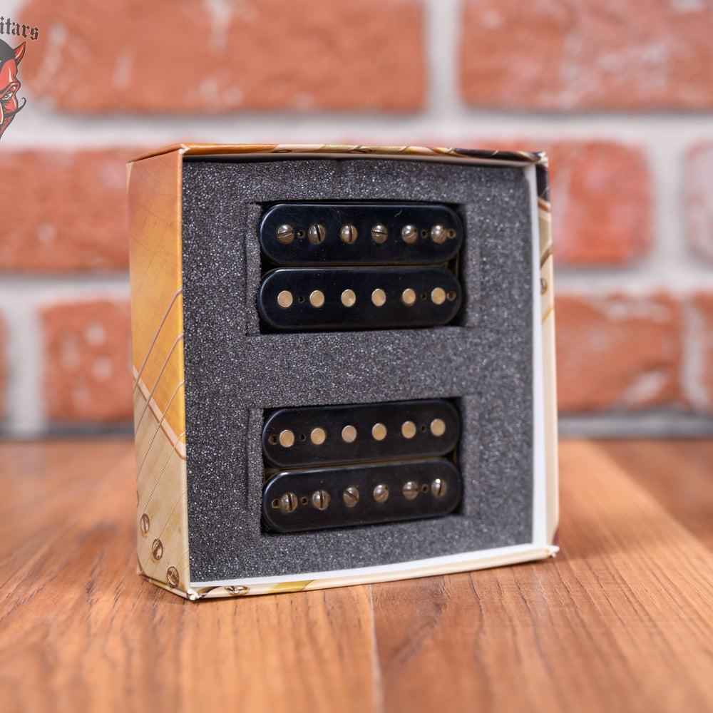 Bare Knuckle PG Blues Humbucker Set Aged Black Aged Nickel Screws 50mm Standard Spacing Alnico 2 Magnets