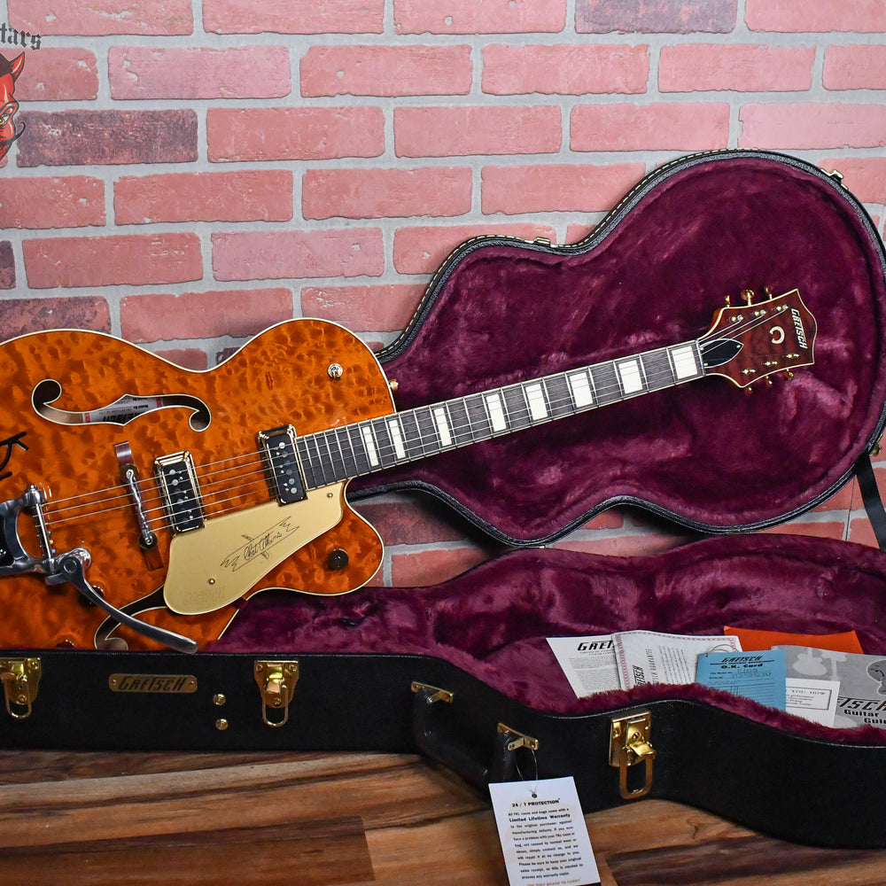 Gretsch G6120TGQM-56 Limited Edition Quilt Classic Chet Atkins Hollow Body with Bigsby Roundup Orange Stain Lacquer 2024 w/OHSC