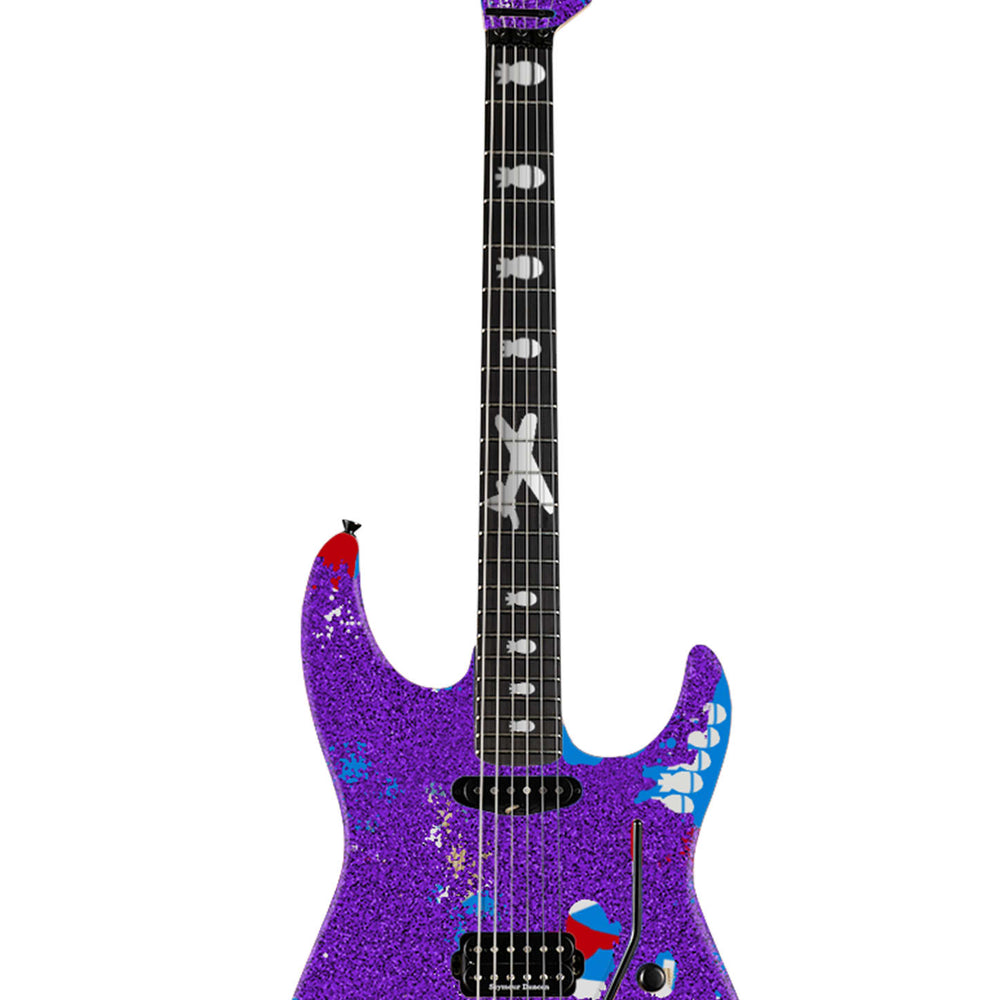 
                      
                        (Pre-Order) ESP Custom Shop George Lynch - Purple Sparkle Painted Over Kamikaze-II Graphic Distressed With Matching Headstock
                      
                    