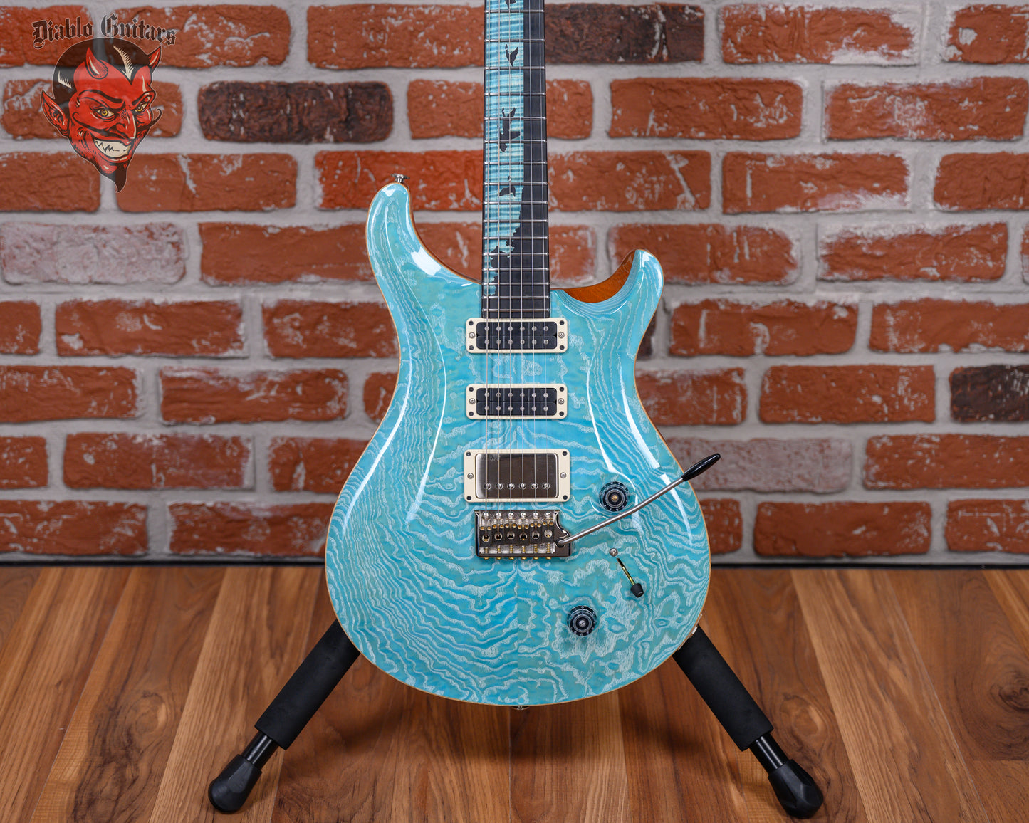 PRS Private Stock #9603 Studio White Ash Top in Sky Blue Wash with White Grain Fill 2022 w/OHSC