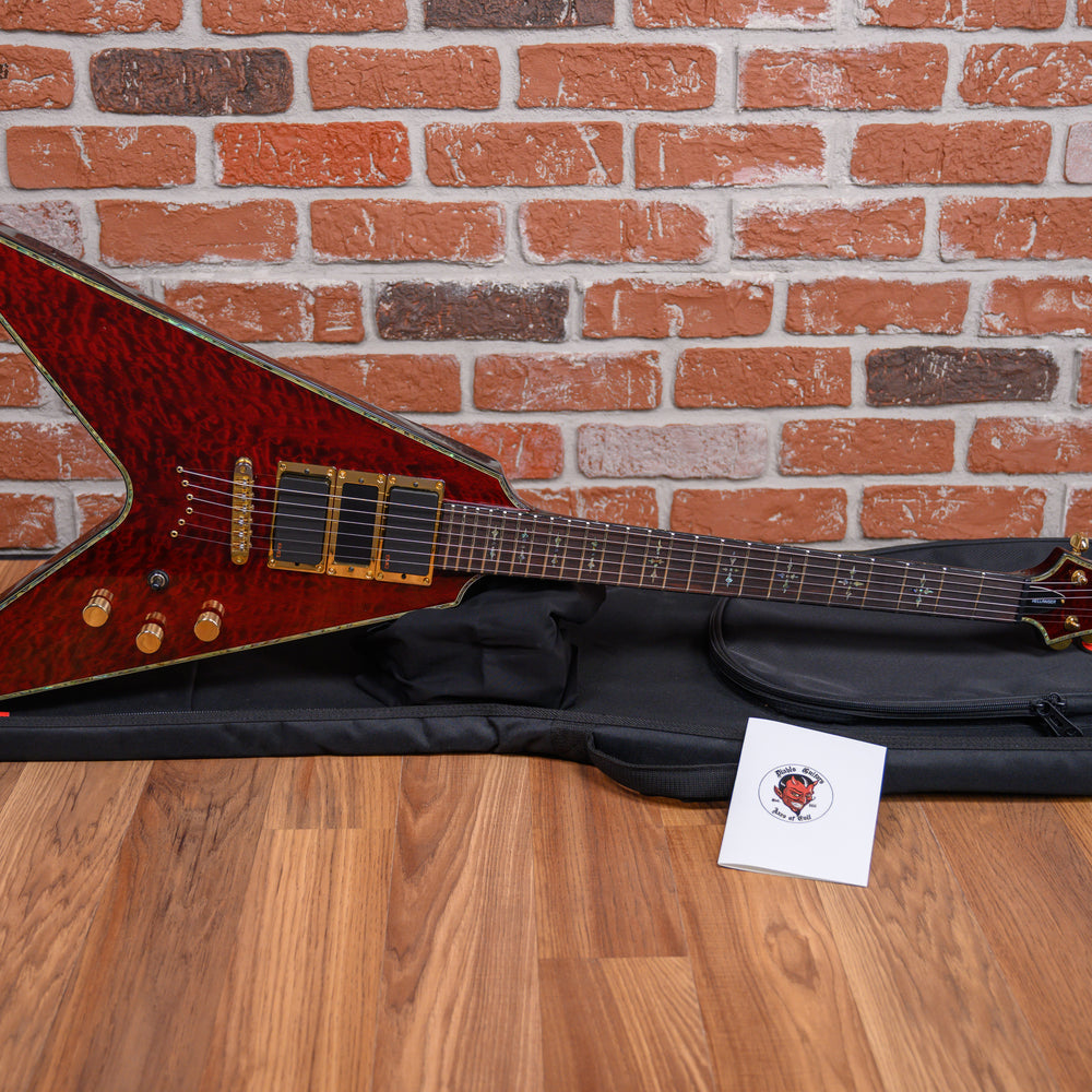 Schecter Hellraiser V-1 Quilted Maple Top Black Cherry 2008 w/Gigbag