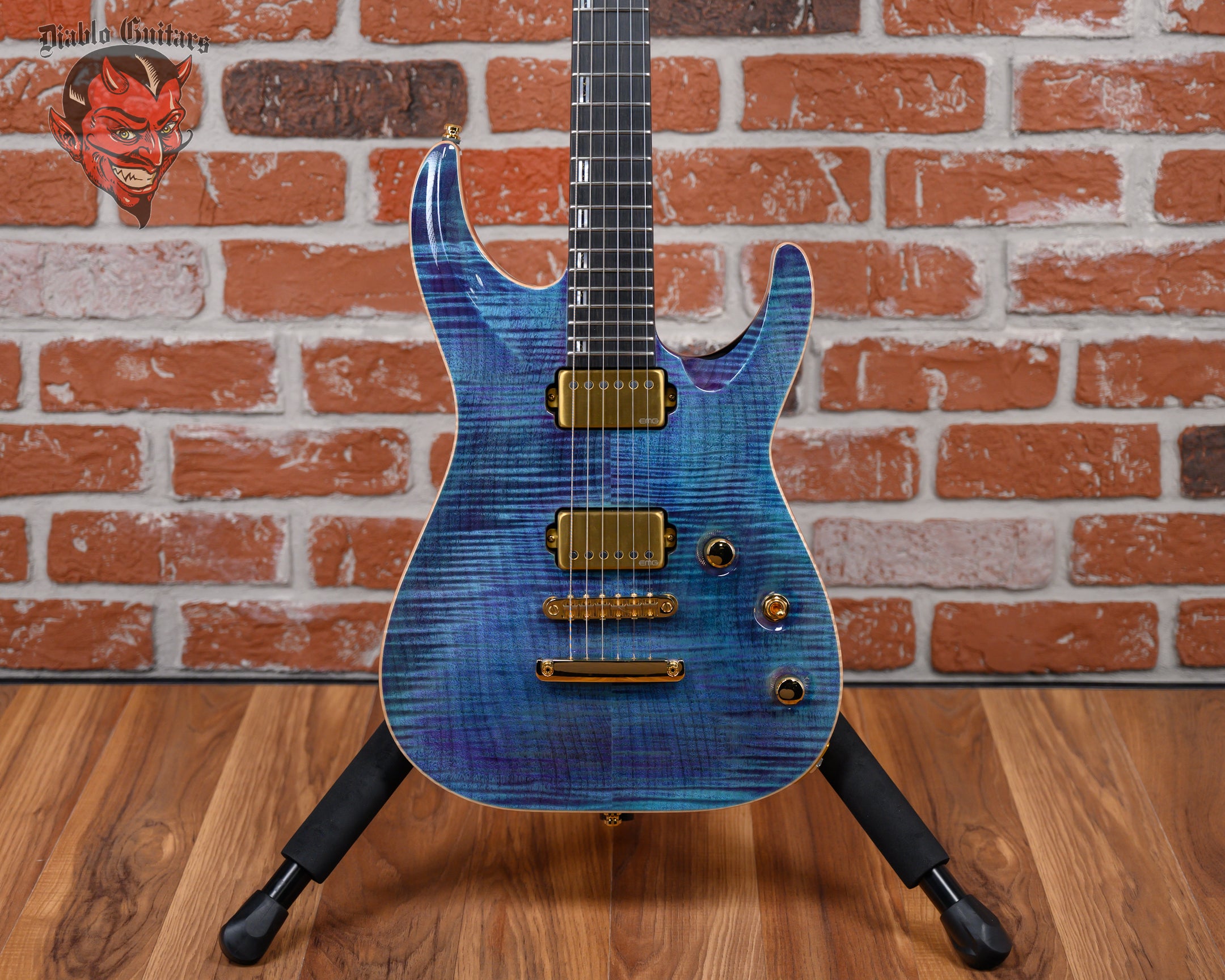 ESP Custom Shop CTM NT FM Horizon Flame Maple Top Indigo Purple