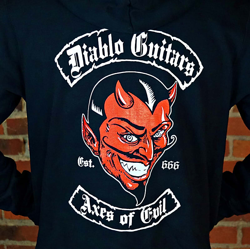 Diablo Guitars Zip-Up Hoodie "Diablo Guitars Axes of Evil EST.666" "Evil MotherTrucker" Sleeve 2020