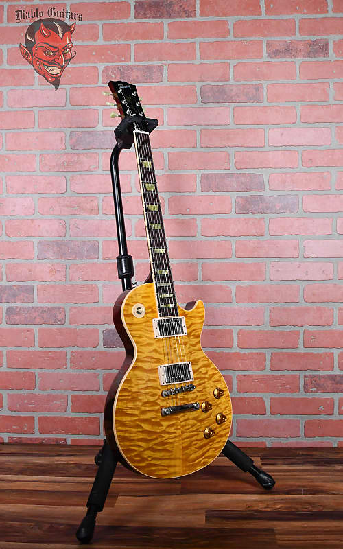 Gibson Custom Shop Historic Les Paul Standard Korina Custom Order 5A Quilt Maple Top Transparent Amber 1998 w/OHSC