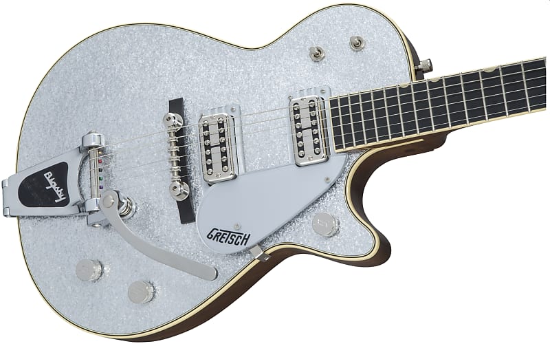 
                      
                        Gretsch G6129T-59 Vintage Select ‘59 Silver Jet with Bigsby Silver Sparkle 2023 w/OHSC
                      
                    