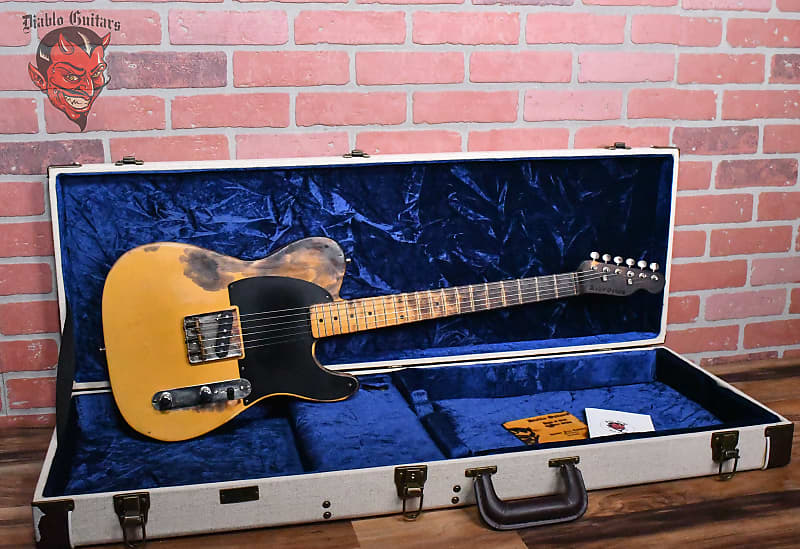 Diablo Guitars USA Custom Shop House Fire Esquire Prototype Butterscotch Blonde Burnt Medium Rare Relic 2023 w/OHSC