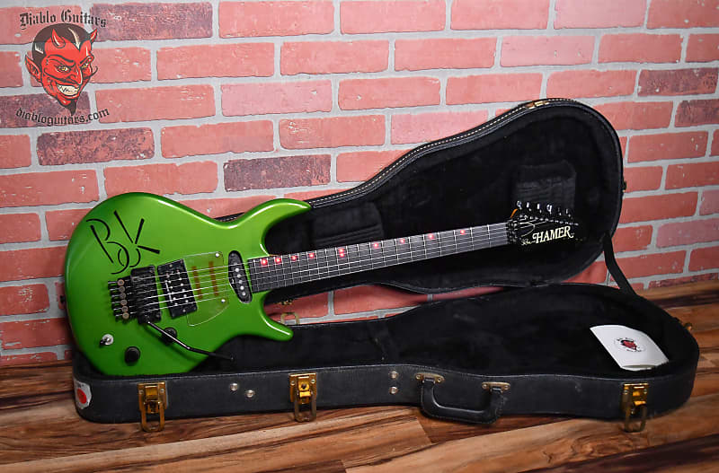 
                      
                        Hamer USA SS2 “BK” Custom Steve Stevens Signature  Metallic Green with Black “BK” Lettering 1987 w/OHSC
                      
                    