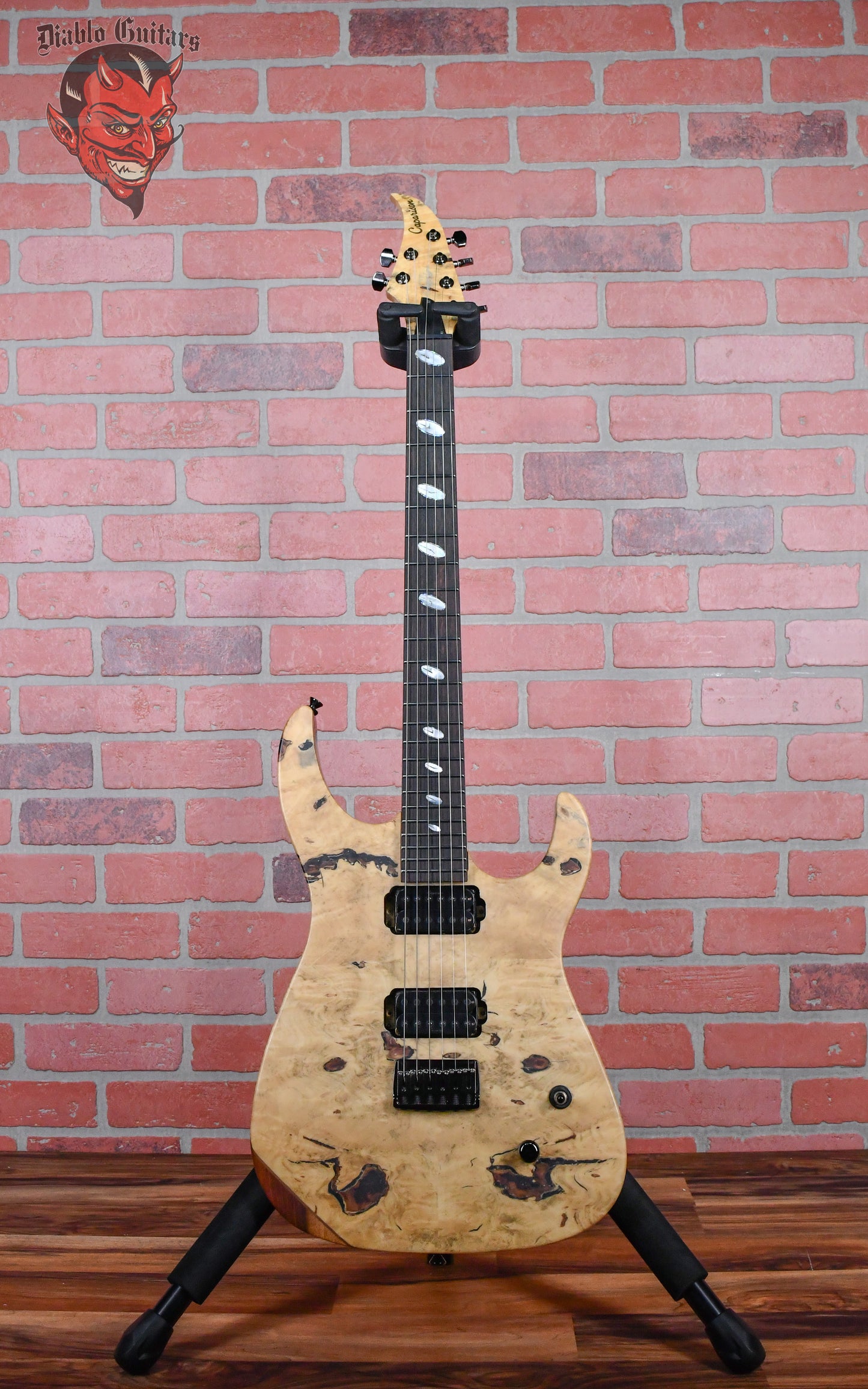 Caparison Limited Run Custom Line 25th Anniversary Dellinger II FX/BBMB3 Buckeye Burl Top Natural Matt Japan 2021 w/OSSC