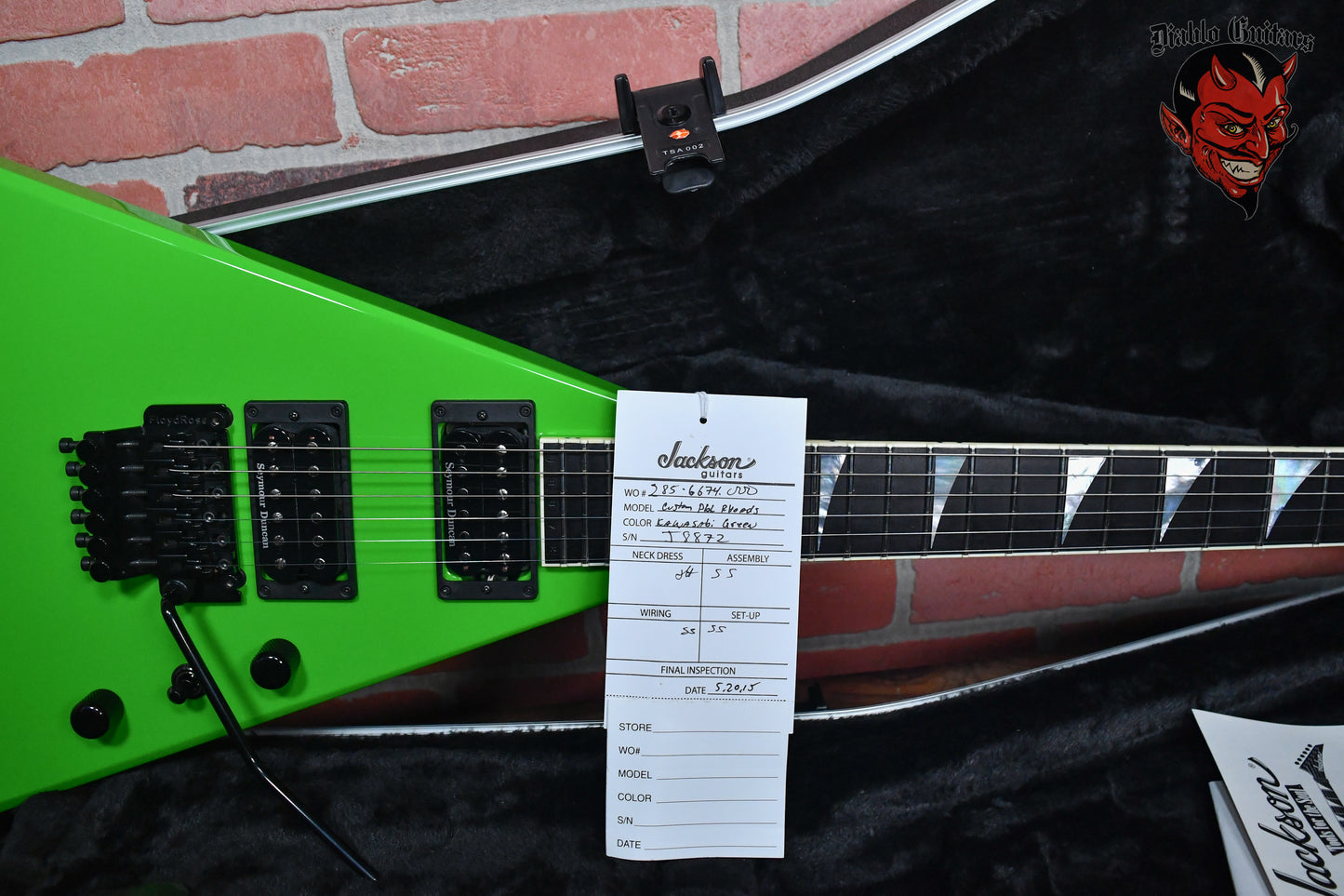 Jackson USA Custom Shop Double Rhoads Master Built by Mike Shannon Kawasabi Green 2015 w/OHSC