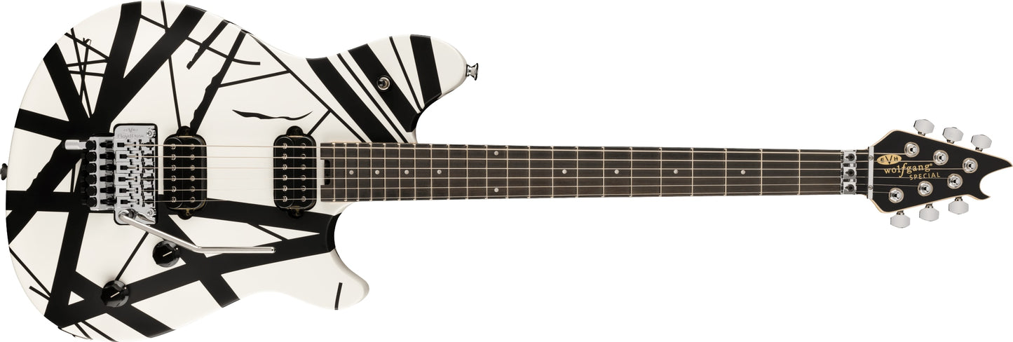 EVH Wolfgang Special Striped with Ebony Fretboard Satin White/Black Stripes 2024 w/EVH Gig Bag