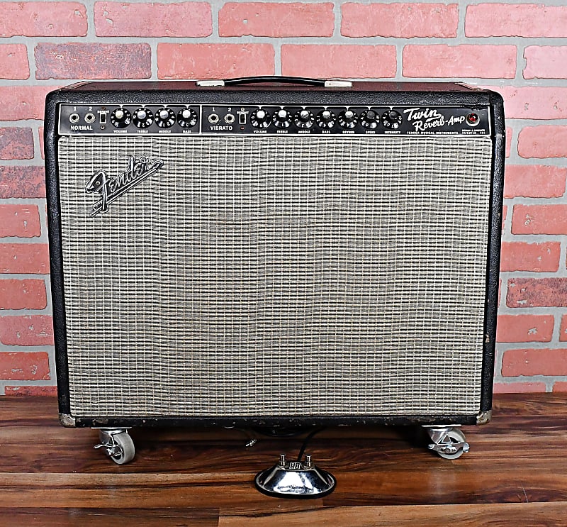 Fender Vintage 1967 Twin Reverb Blackpanel 2 x 12" 85 Watt Combo Amp Stock Iron and Speakers