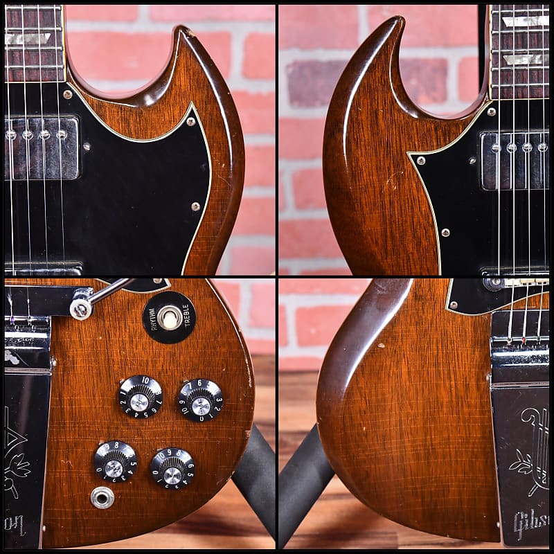 Gibson SG Standard "Large Guard" with Maestro Vibrola Walnut 1970 w/OHSC (Refret)
