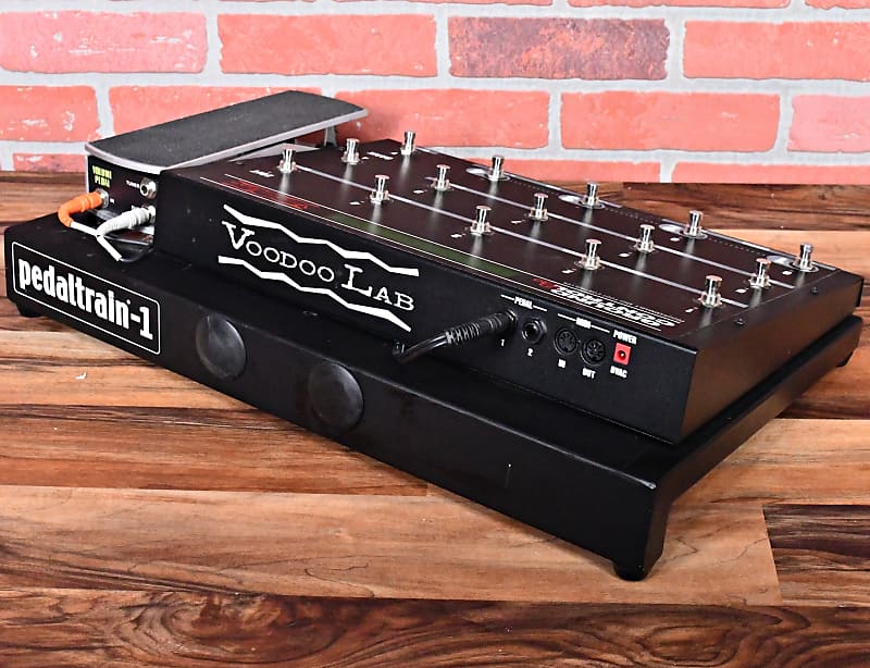 Voodoo Lab Ground Control Pro with Patched Ernie Ball Expression Pedal Mounted on Pedaltrain 1 Pedal Board