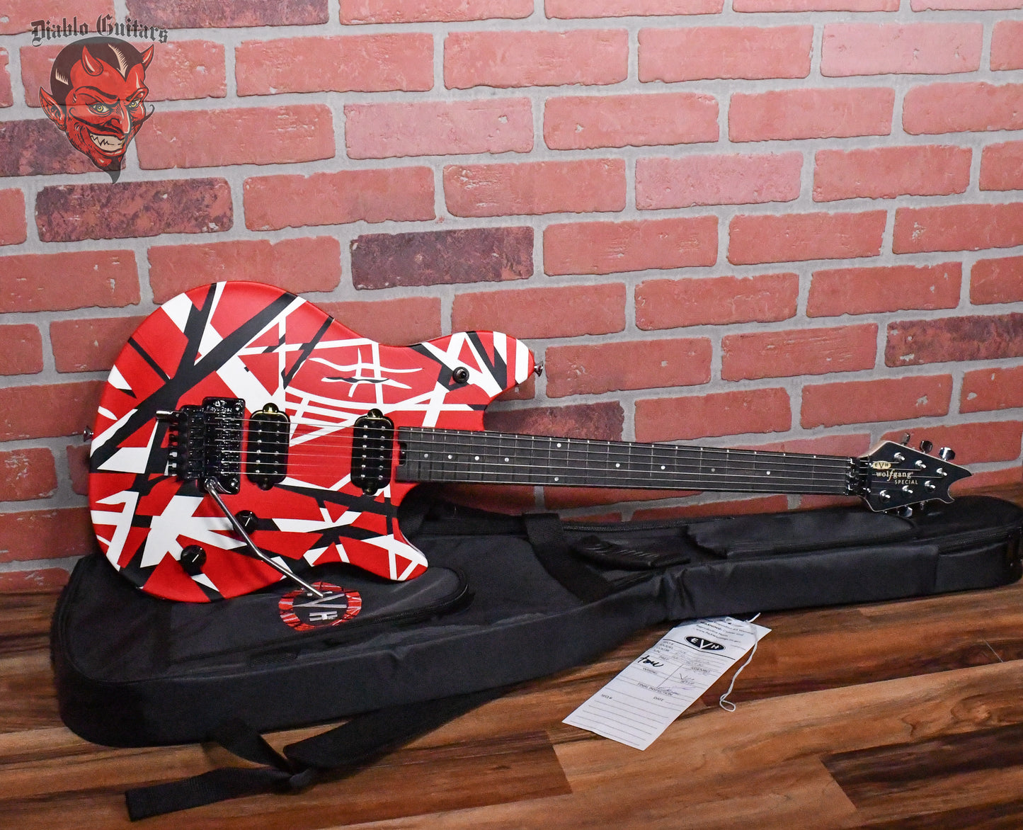 EVH Wolfgang Special Striped Series with Ebony Fretboard Satin Red Black White 2024 w/EVH Gigbag