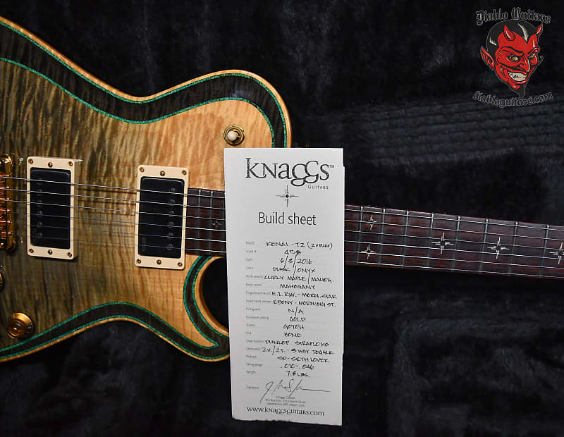 Knaggs Kenai Tier 2 #458 Curly Maple Top with Double Purfling Dusk/Onyx 2016 w/OHSC Built For and Owned by Dan Spitz