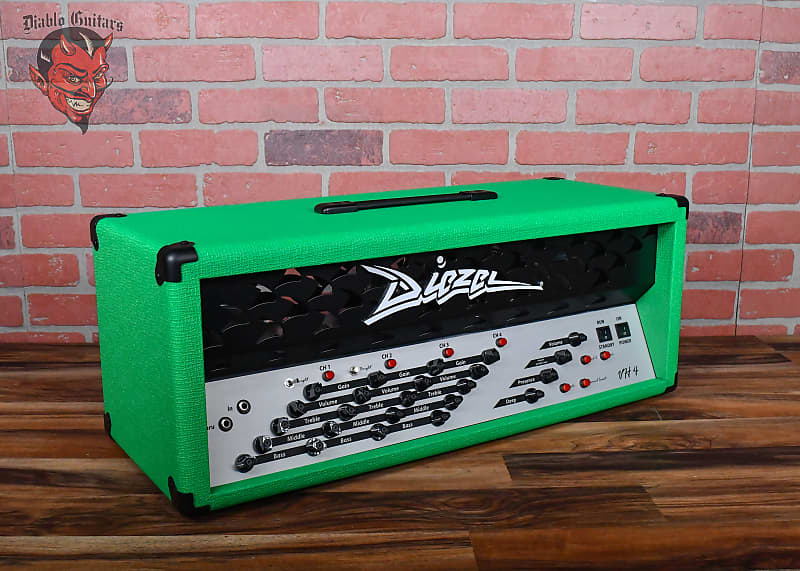 Diezel Custom VH4 4-Channel 100-Watt Guitar Amp Head Vox/Hiwatt Green w/Black Corners