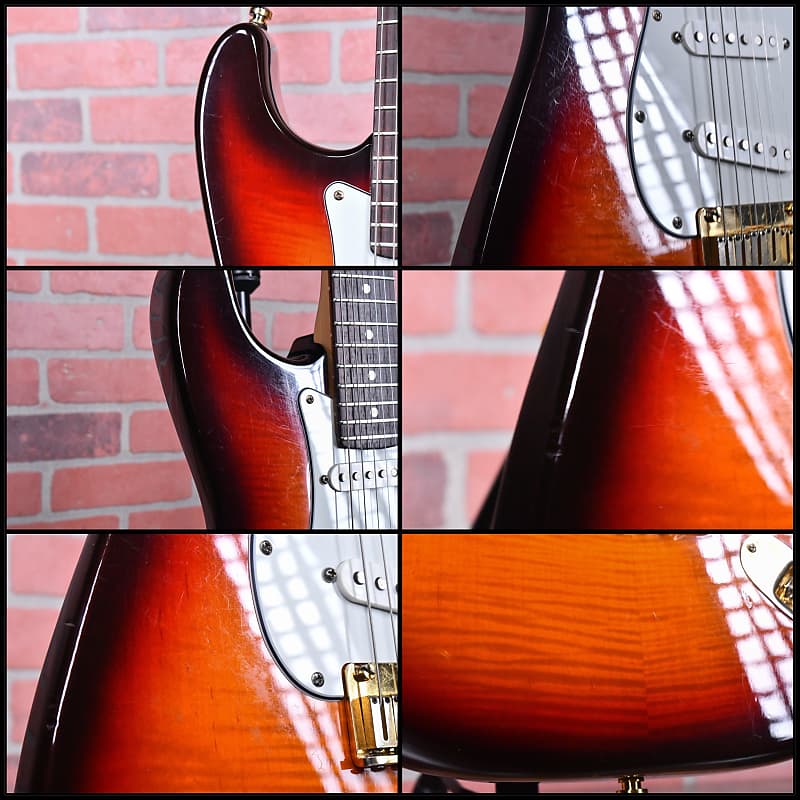 
                      
                        Fender 50th Anniversary Limited Edition American Standard Strat Flame Maple Top&Back Antique Burst #2377 1996 w/OHSC
                      
                    