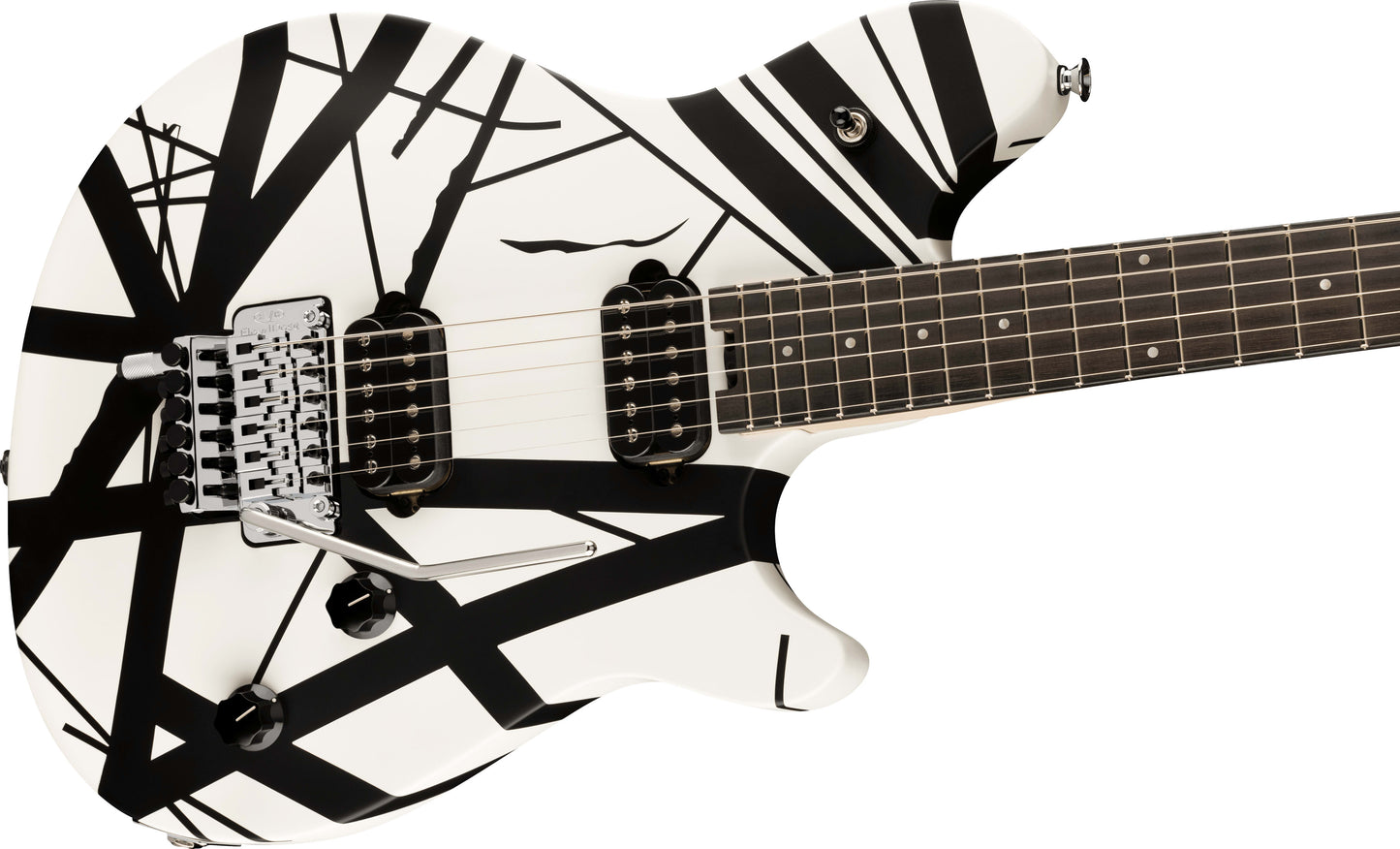 EVH Wolfgang Special Striped with Ebony Fretboard Satin White/Black Stripes 2024 w/EVH Gig Bag