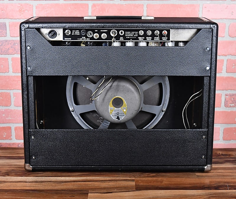 Fender Vintage 1964 Black Panel Vibroverb AB763 40w 2 Channel Combo with JBL-D130F 15" Speaker - Ships in Road Case