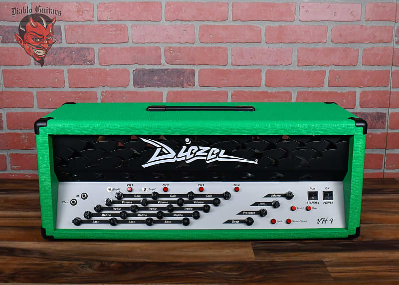 Diezel Custom VH4 4-Channel 100-Watt Guitar Amp Head Vox/Hiwatt Green w/Black Corners