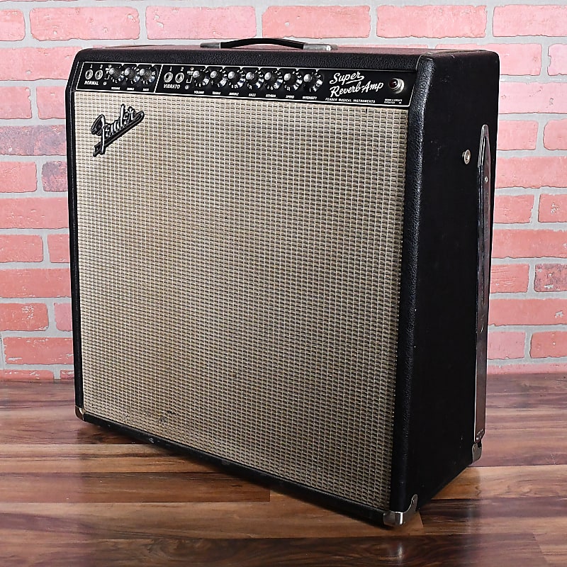 Fender Vintage 1967 Black Panel Super Reverb 45w 4 x 10" Combo with Stock Iron and Speakers w Covers
