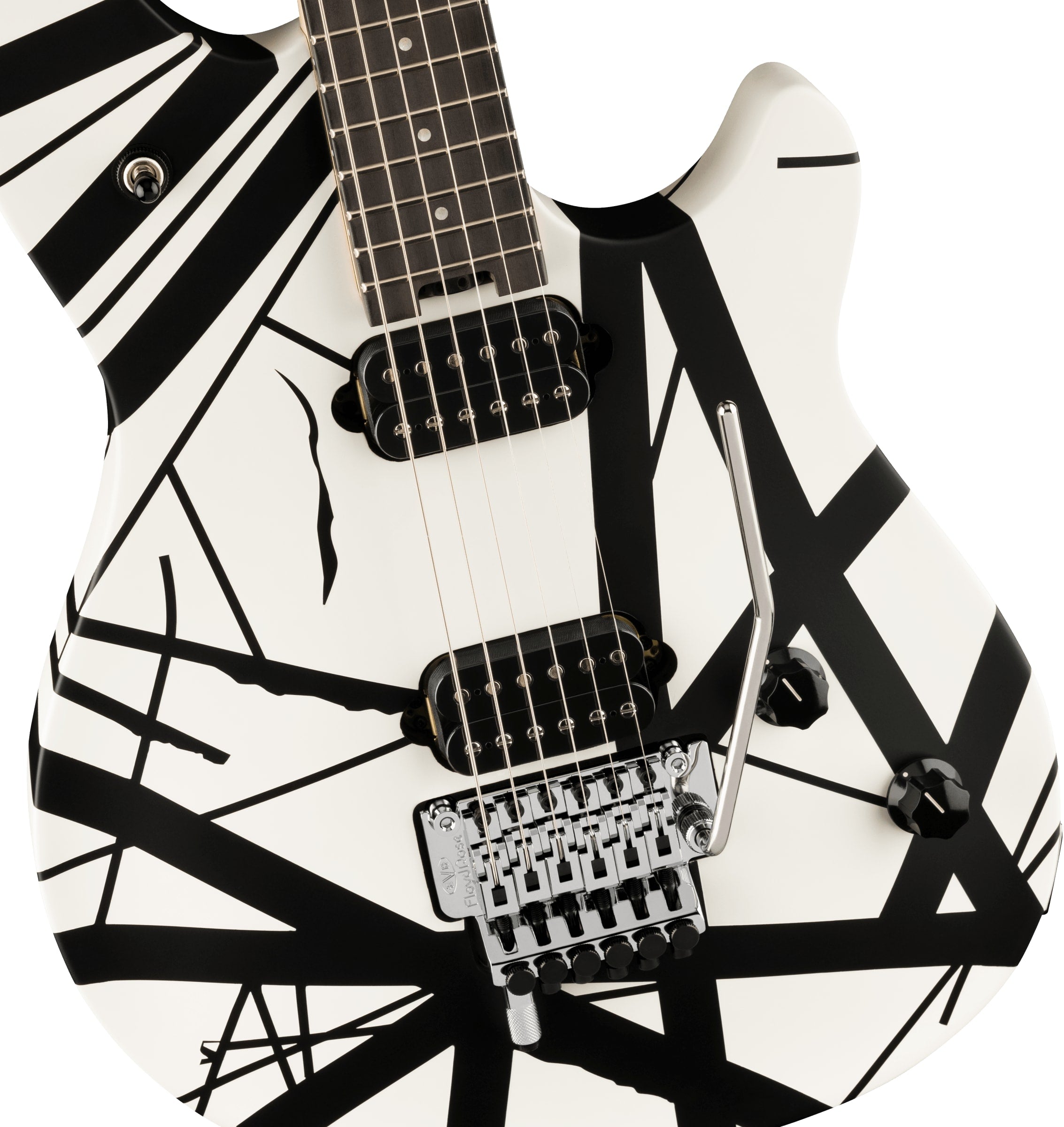 新品未使用品！EVH Wolfgang Special Striped 黒 白 EVH Wolfgang Special Striped with Ebony Fretboard Satin White