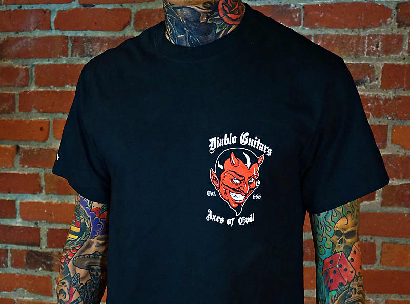 Diablo Guitars TShirt "Axes of Evil EST.666" Devil Work Shirt